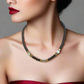Magical Black Diamond Crystals, SP Hematite, Silver Cracked Glass Beads, One-of-a-Kind Necklace-crafted by Artistry Jewelry