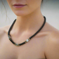 Magical Black Diamond Crystals, SP Hematite, Silver Cracked Glass Beads, One-of-a-Kind Necklace-crafted by Artistry Jewelry