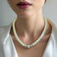 Gorgeous Crystal Czech Ball and Gray & Silver Druk beads, One-of-a-Kind, Beaded Necklace-crafted by Artistry Jewelry