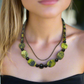 Enchanting Yellow Turquoise and Black Onyx, Semi-precious, One-of-a-Kind Necklace-handcrafted by Artistry Jewelry