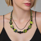 Enchanting Yellow Turquoise and Black Onyx, Semi-precious, One-of-a-Kind Necklace-handcrafted by Artistry Jewelry