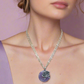 Fabulous Amethyst Stone and Sterling Silver bail, Figaro Chain Necklace
