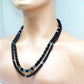 Stunning Sapphire Crystals, Black & Gray Pearl Beads, Dark BlueCzech PAVE Balls, Beaded Necklace - handcrafted by Artistry Jewelry