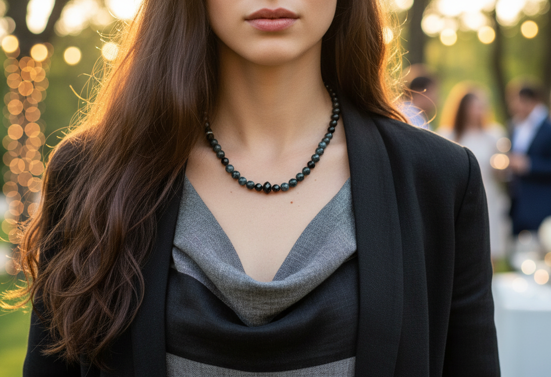Midnight Cascade Labradorite Necklace- handcrafted by Artistry Jewelry