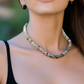 Captivating Black Dragon Vein Agate and Crystal Necklace