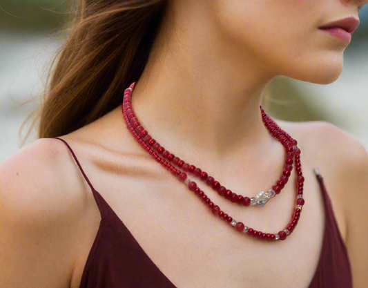 Gorgeous Red, Cosmic Crystal, One-of-a-Kind Necklace-Handcrafted by Artistry Jewelry