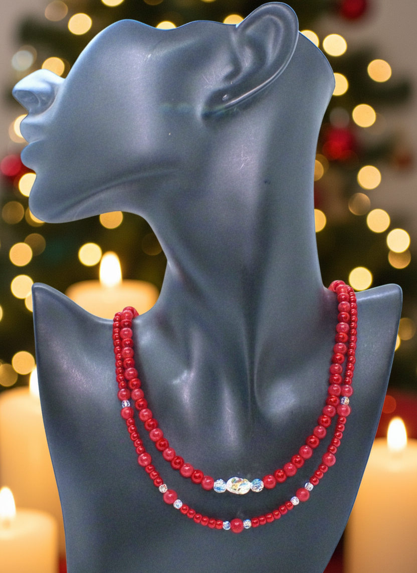 Gorgeous Red, Cosmic Crystal, One-of-a-Kind Necklace-Handcrafted by Artistry Jewelry