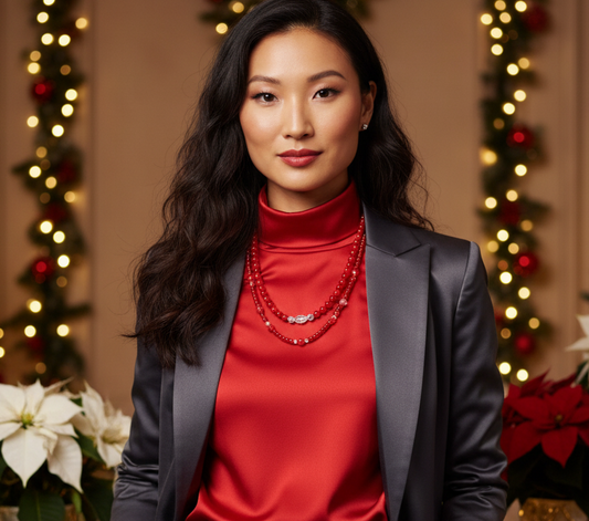 Gorgeous Red, Cosmic Crystal, One-of-a-Kind Necklace-Handcrafted by Artistry Jewelry