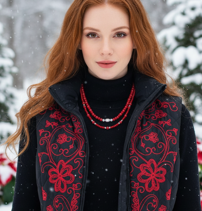 Gorgeous Red, Cosmic Crystal, One-of-a-Kind Necklace-Handcrafted by Artistry Jewelry