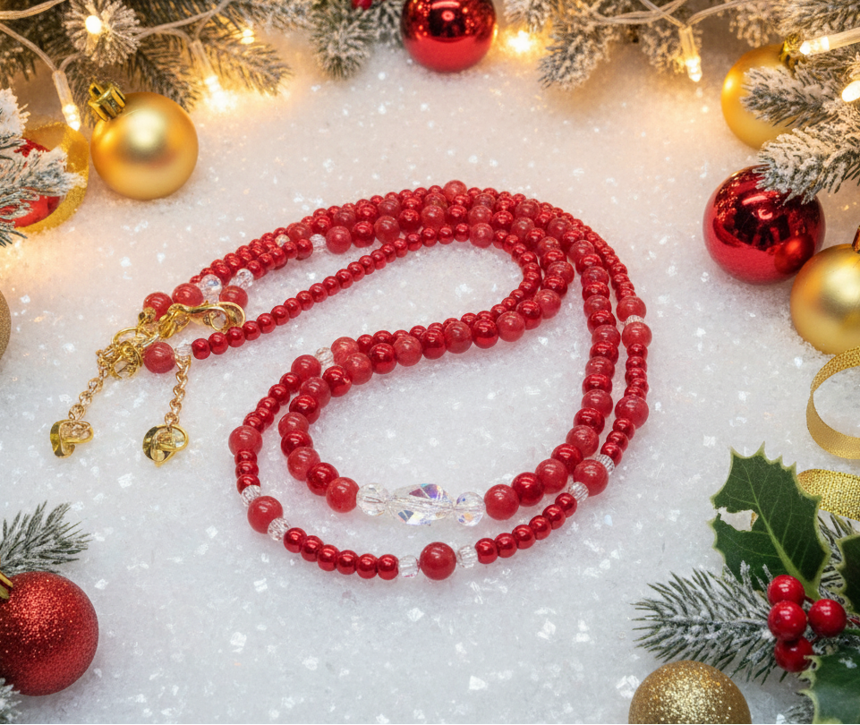 Gorgeous Red, Cosmic Crystal, One-of-a-Kind Necklace-Handcrafted by Artistry Jewelry