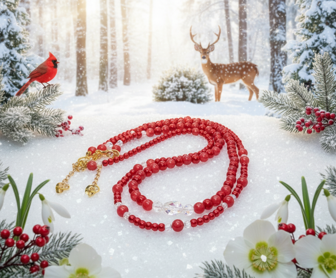 Gorgeous Red, Cosmic Crystal, One-of-a-Kind Necklace-Handcrafted by Artistry Jewelry