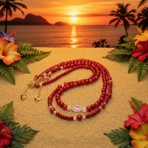 Gorgeous Red, Cosmic Crystal, One-of-a-Kind Necklace-Handcrafted by Artistry Jewelry