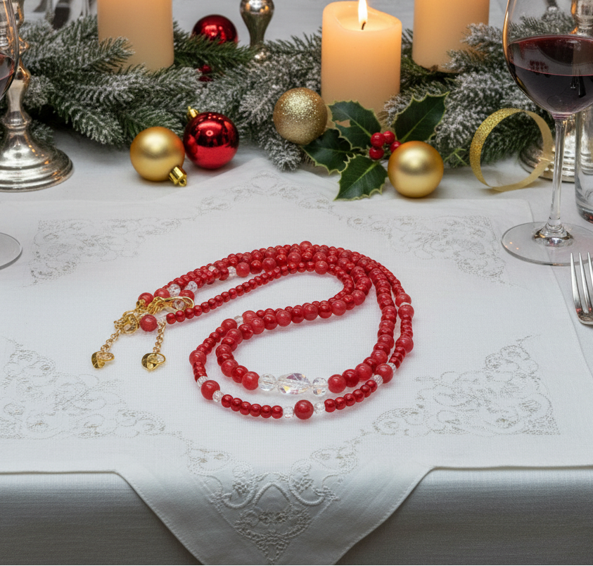 Gorgeous Red, Cosmic Crystal, One-of-a-Kind Necklace-Handcrafted by Artistry Jewelry