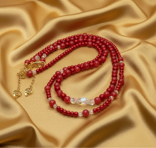 Gorgeous Red, Cosmic Crystal, One-of-a-Kind Necklace-Handcrafted by Artistry Jewelry