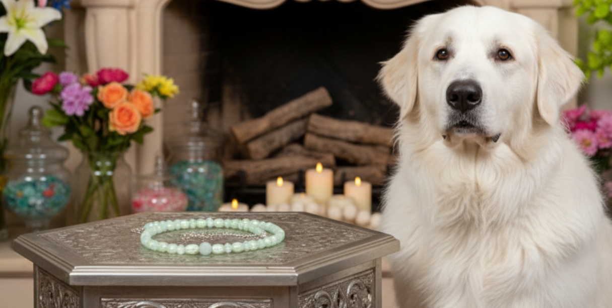 Amazing Burness Jade and Crystal Necklace