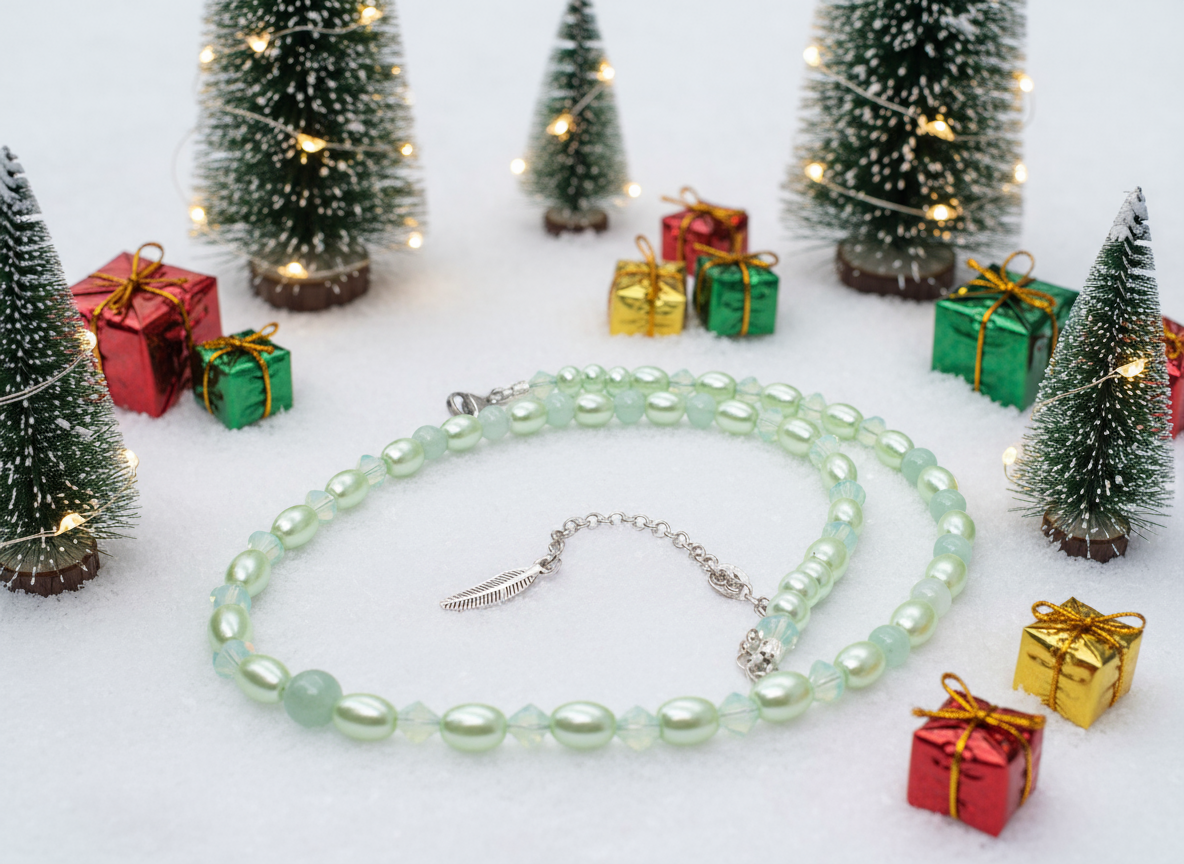 Amazing Burness Jade and Crystal Necklace