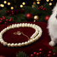 Alluring Ivory, Gold and Crystal Necklace