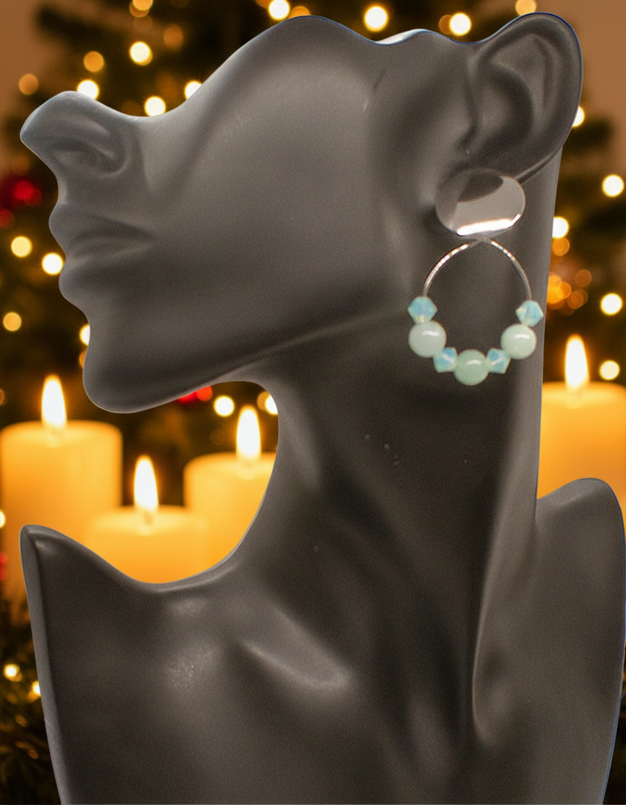 Perfect Burness Jade and Crystal Mint Green Earrings