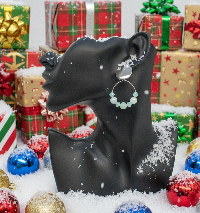 Perfect Burness Jade and Crystal Mint Green Earrings