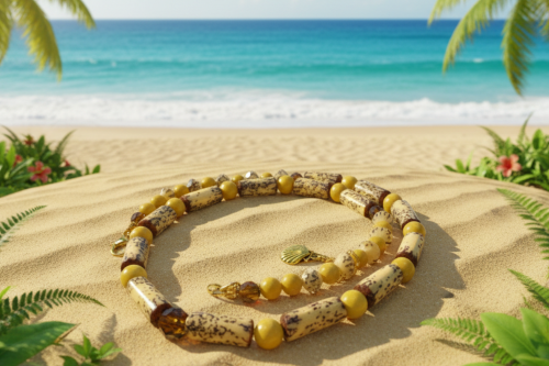 Exciting Betelnut, Aragon and Crystal Brown Necklace