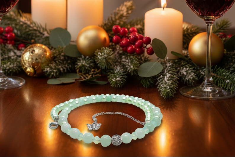 Gorgeous Burness Jade, Crystal, and Cubic Zirconia Necklace