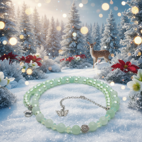 Gorgeous Burness Jade, Crystal, and Cubic Zirconia Necklace