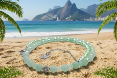 Gorgeous Burness Jade, Crystal, and Cubic Zirconia Necklace