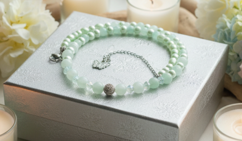 Gorgeous Burness Jade, Crystal, and Cubic Zirconia Necklace