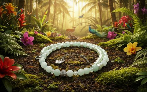 Gorgeous Burness Jade, Crystal, and Cubic Zirconia Necklace