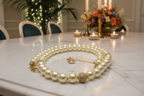 Captivating Ivory and Cubic Zirconia Necklace