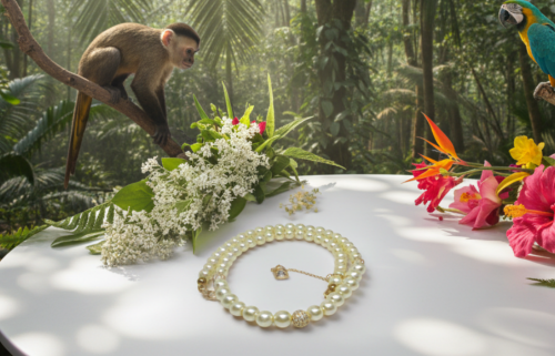 Captivating Ivory and Cubic Zirconia Necklace