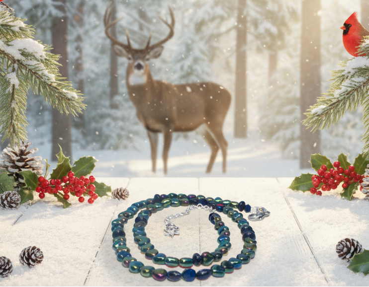 Tantalizing Blue Goldstone and Crystal Necklace