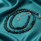 Tantalizing Blue Goldstone and Crystal Necklace