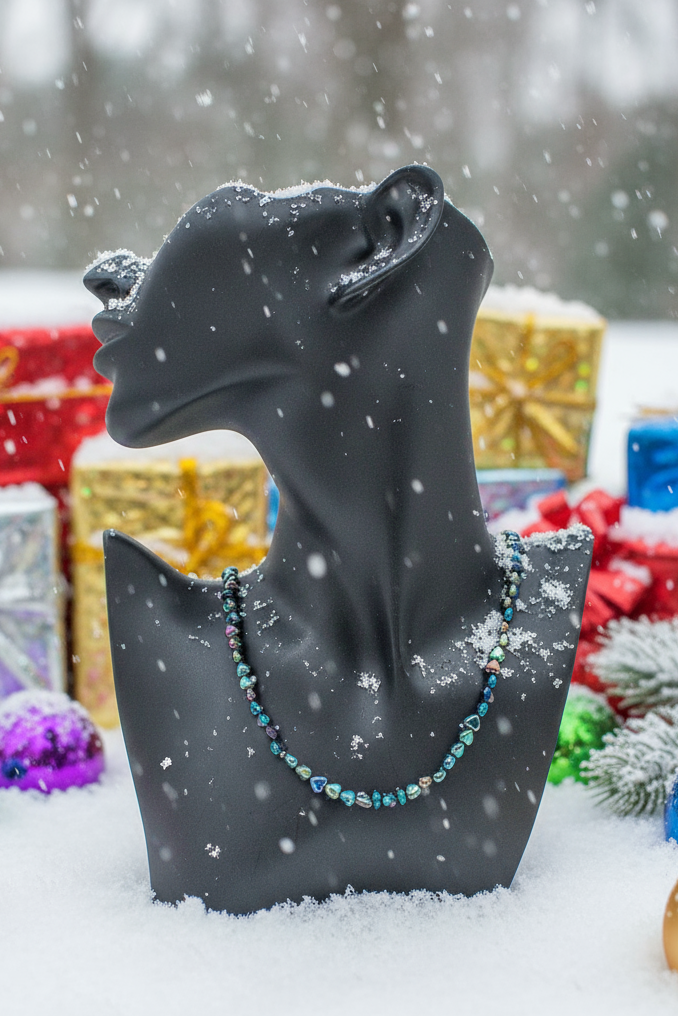 Tantalizing Blue Goldstone and Crystal Necklace