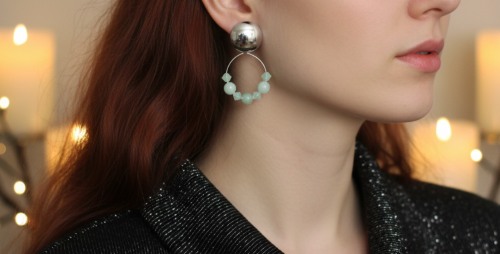Perfect Burness Jade and Crystal Mint Green Earrings