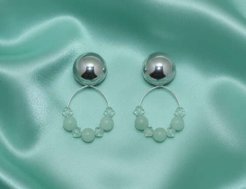 Perfect Burness Jade and Crystal Mint Green Earrings