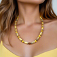 Exciting Betelnut, Aragon and Crystal Brown Necklace