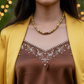 Exciting Betelnut, Aragon and Crystal Brown Necklace