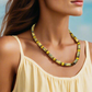 Exciting Betelnut, Aragon and Crystal Brown Necklace