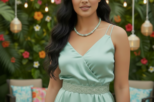 Gorgeous Burness Jade, Crystal, and Cubic Zirconia Necklace