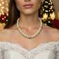 Captivating Ivory and Cubic Zirconia Necklace
