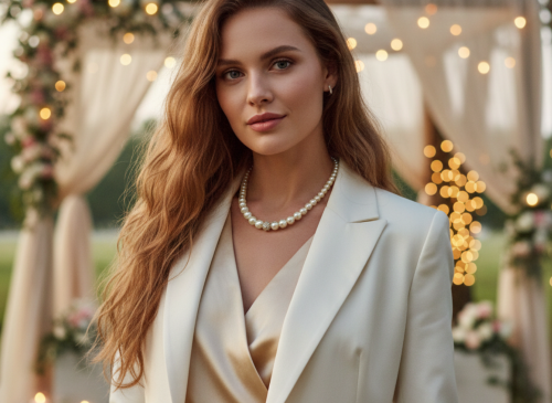 Captivating Ivory and Cubic Zirconia Necklace