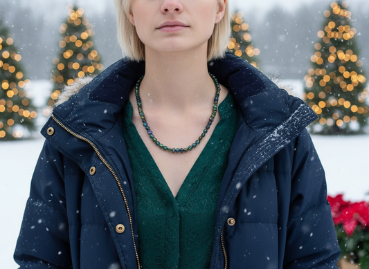 Tantalizing Blue Goldstone and Crystal Necklace