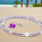 Crystal, Silver Hematite and Lilac Beads Necklace