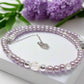 Crystal, Silver Hematite and Lilac Beads Necklace