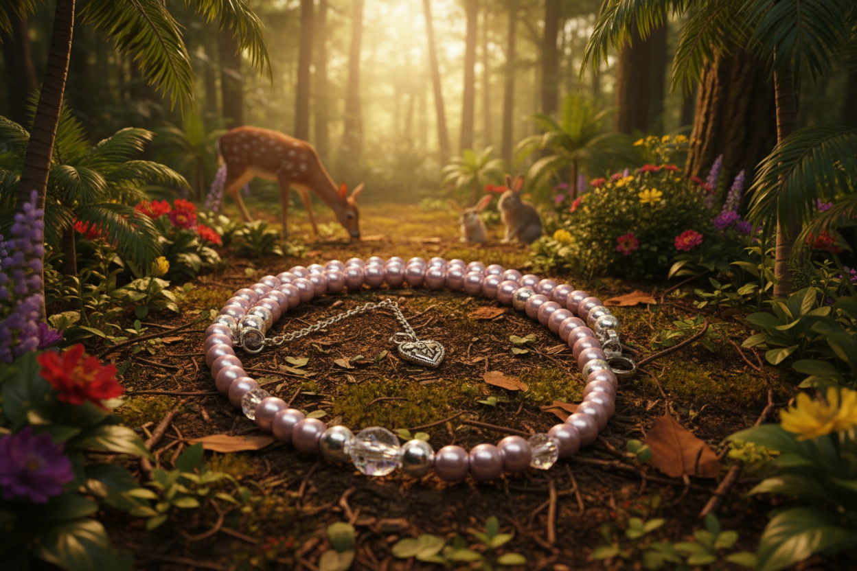 Crystal, Silver Hematite and Lilac Beads Necklace