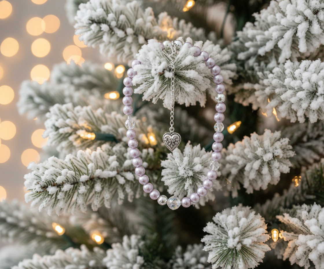 Crystal, Silver Hematite and Lilac Beads Necklace