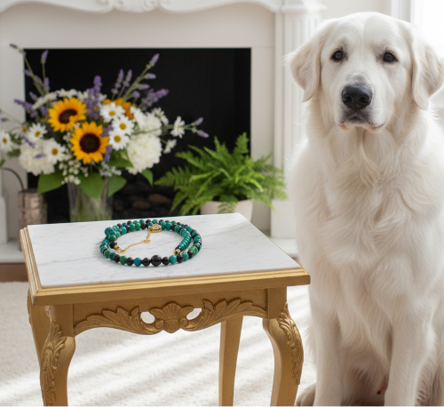 Stunning Black Onyx and Chrysocolla beads Necklace