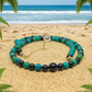 Stunning Black Onyx and Chrysocolla beads Necklace