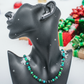 Stunning Black Onyx and Chrysocolla beads Necklace